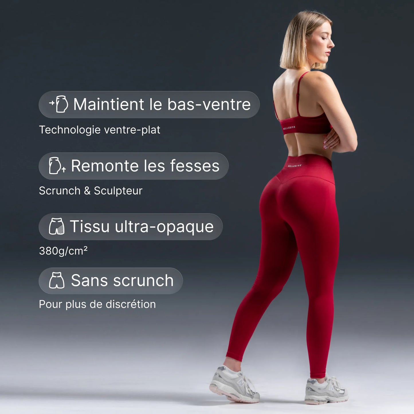 Scrunchless Legging - Cherry